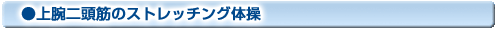 上腕二頭筋のストレッチング体操